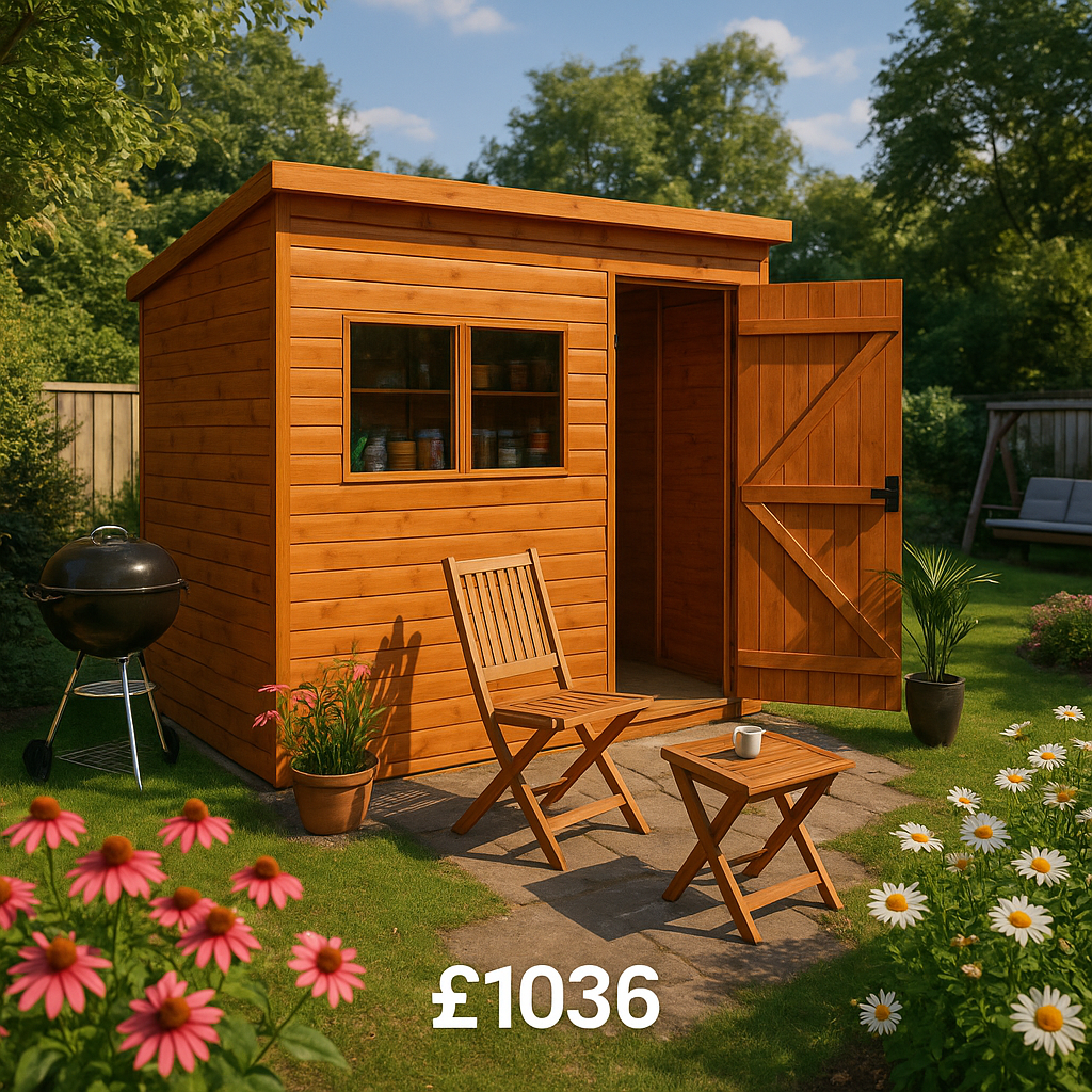 8'x6' Tiger Loglap Extra High Pent - Wooden Garden Sheds - 0% Finance - Buy Now Pay Later - Tiger Sheds