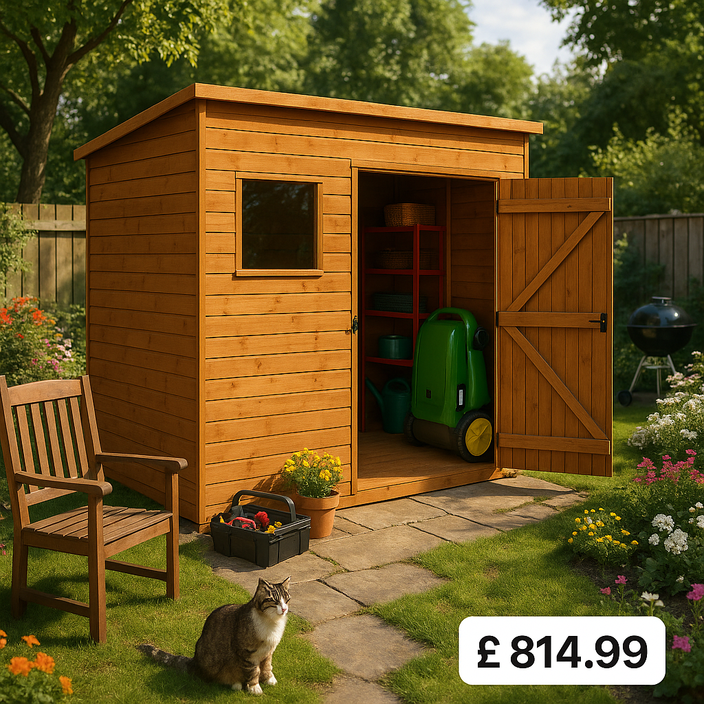 8'x6' Tiger Shiplap Extra High Pent Double Door Shed - Wooden Garden Sheds - 0% Finance - Buy Now Pay Later - Tiger Sheds