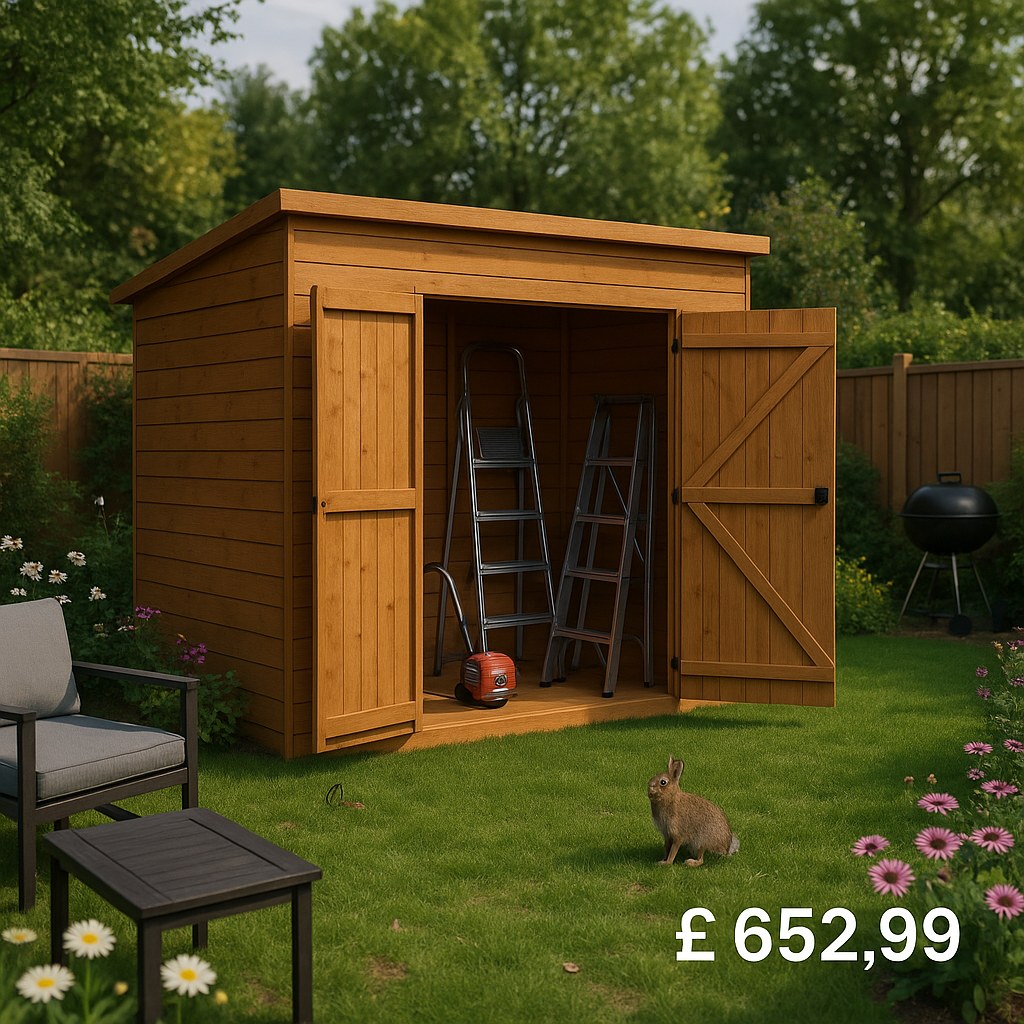 8'x6' Tiger Shiplap Windowless Pent Double Door Shed - Wooden Shiplap Sheds - 0% Finance - Buy Now Pay Later - Tiger Sheds