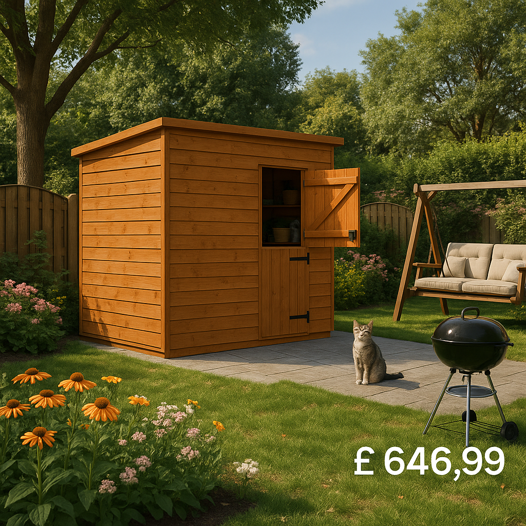 8'x6' Tiger Shiplap Windowless Pent Stable Door - Wooden Shiplap Sheds - 0% Finance - Buy Now Pay Later - Tiger Sheds