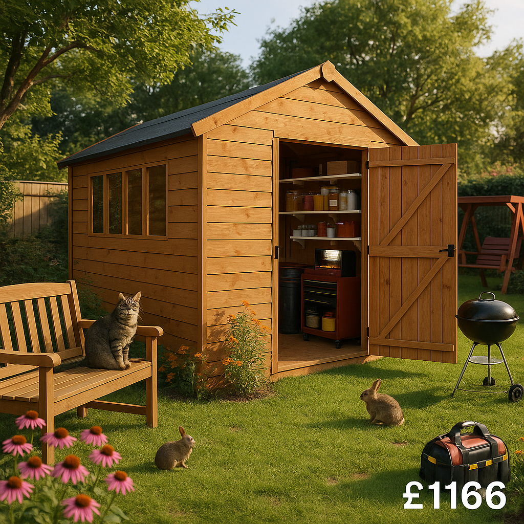 8'x7' Tiger Heavyweight Workshop Shed - Heavy Duty Framing UK - 0% Finance - Buy Now Pay Later - Tiger Sheds