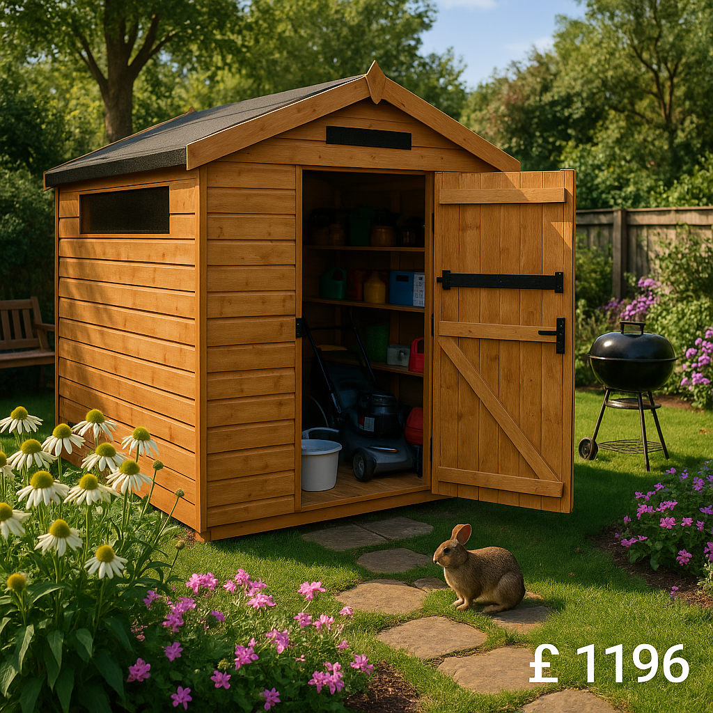 8'x8' Secure Garden Sheds - Security Apex Sheds UK - 0% Finance - Buy Now Pay Later - Tiger Sheds