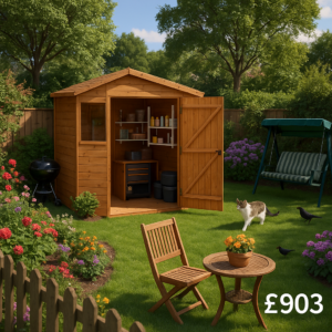 8'x8' Tiger Deluxe Corner Shed - 0% Finance - Buy Now Pay Later - Tiger Sheds