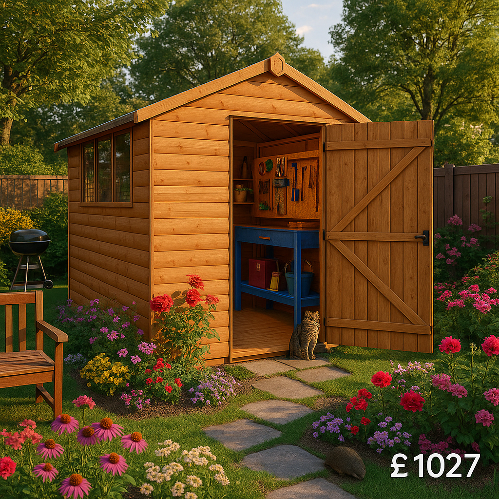 8'x8' Tiger Loglap Apex Shed - Wooden Loglap Sheds - 0% Finance - Buy Now Pay Later - Tiger Sheds