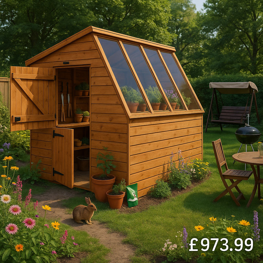 8'x8' Tiger Potting Shed With Left Hand Stable Door - Garden Potting Shed - 0% Finance - Buy Now Pay Later - Tiger Sheds