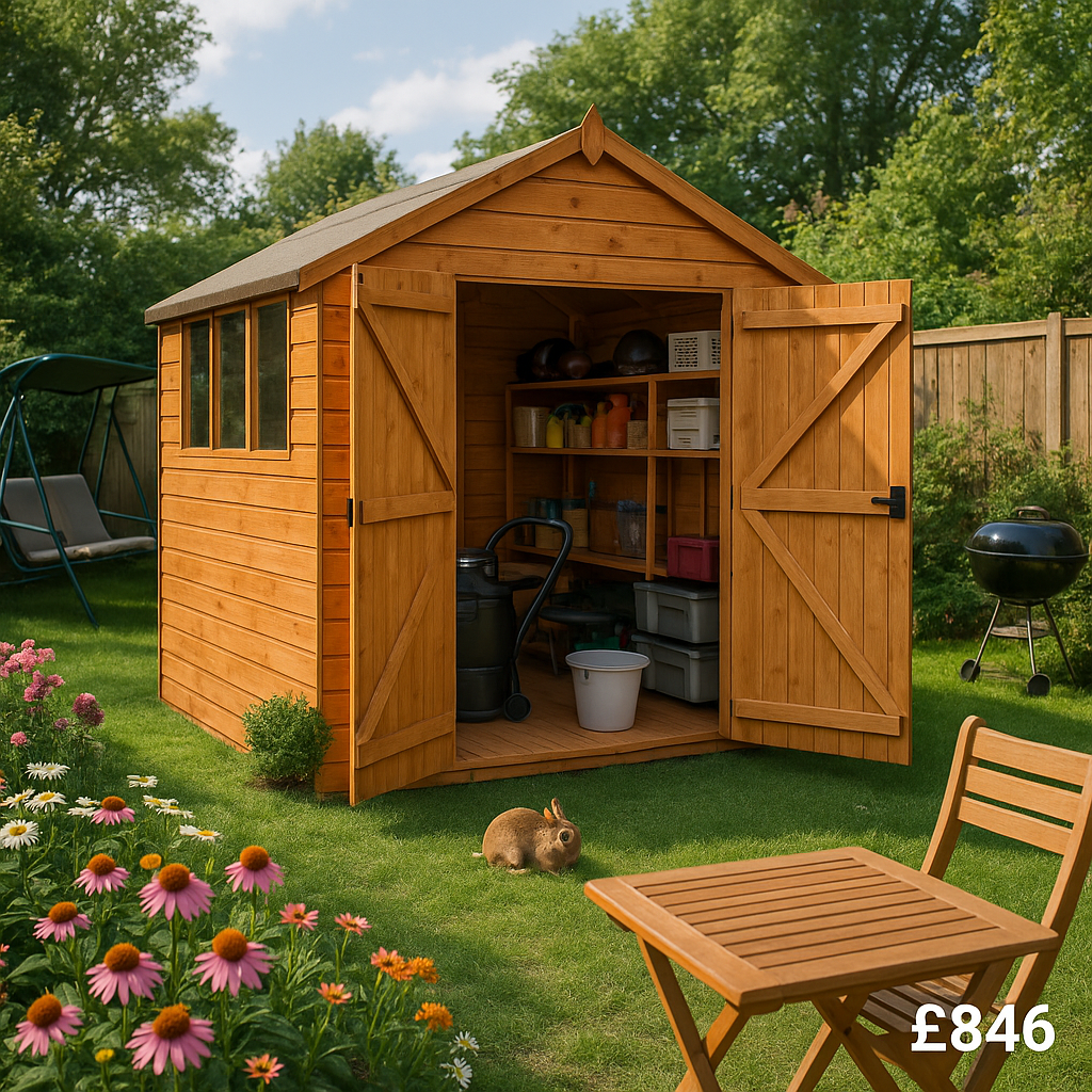 8'x8' Tiger Shiplap Apex Double Door Shed - Wooden Shiplap Sheds - 0% Finance - Buy Now Pay Later - Tiger Sheds