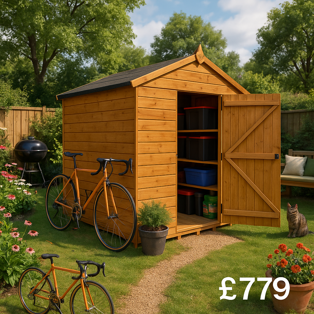 8'x8' Tiger Shiplap Windowless Apex Shed - 0% Finance - Buy Now Pay Later - Tiger Sheds