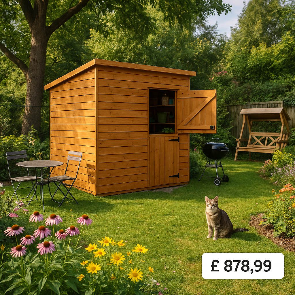 8'x8' Tiger Shiplap Windowless Pent Stable Door - Wooden Shiplap Sheds - 0% Finance - Buy Now Pay Later - Tiger Sheds