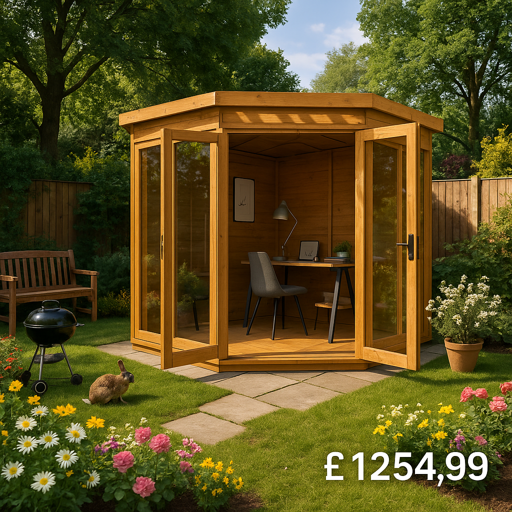 8'x8' Tiger Vista Corner Summerhouse - 0% Finance - Buy Now Pay Later - Tiger Sheds