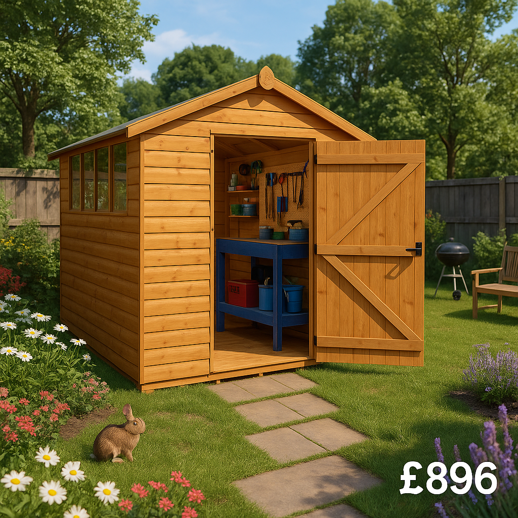 9'x6' Tiger Loglap Apex Shed - Wooden Loglap Sheds - 0% Finance - Buy Now Pay Later - Tiger Sheds