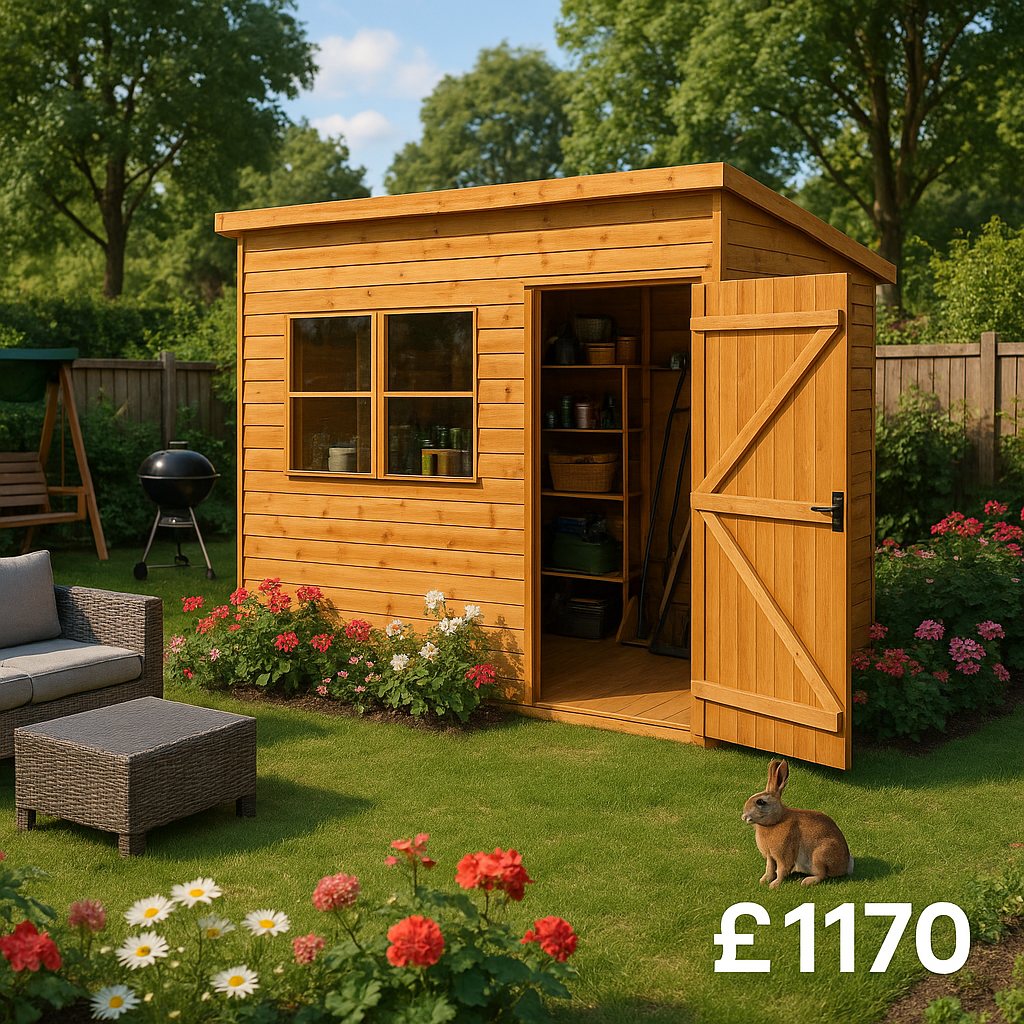 9'x6' Tiger Loglap Extra High Pent - Wooden Garden Sheds - 0% Finance - Buy Now Pay Later - Tiger Sheds
