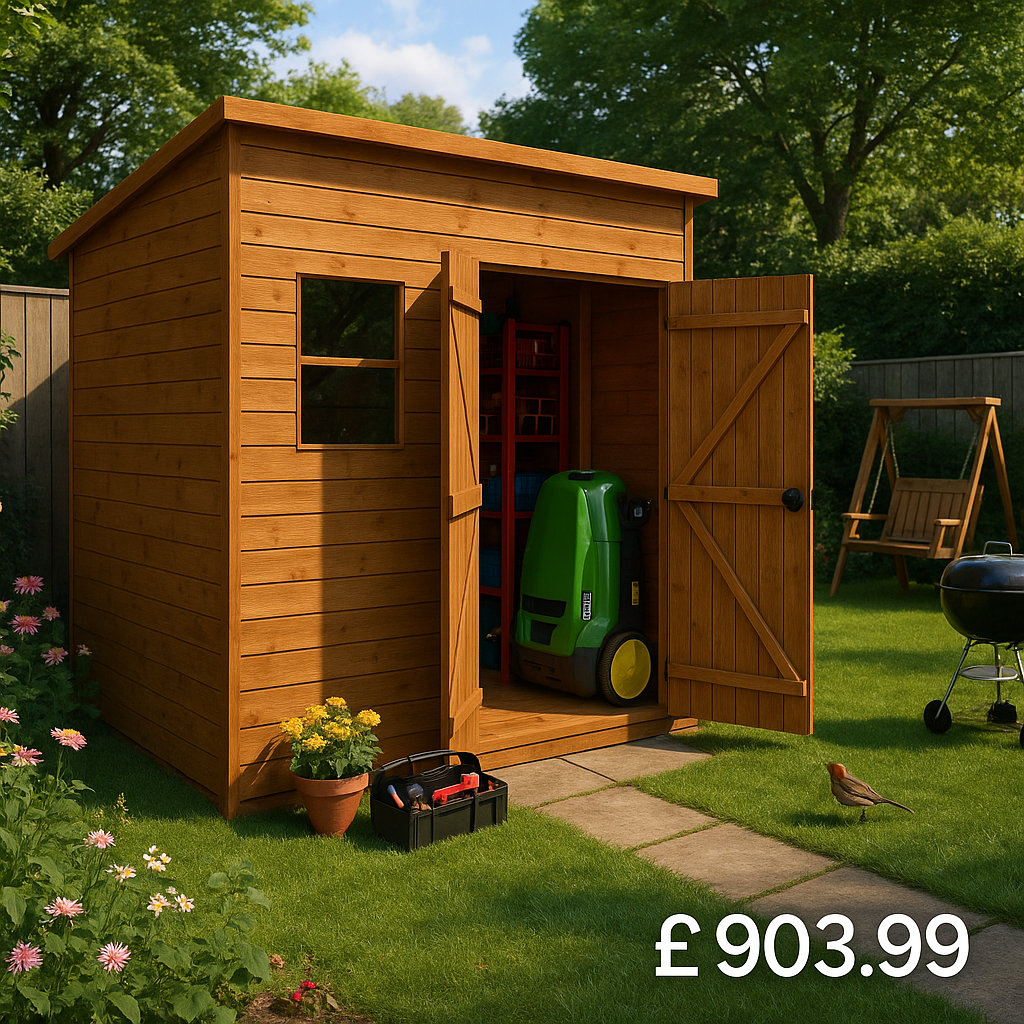 9'x6' Tiger Shiplap Extra High Pent Double Door Shed - Wooden Garden Sheds - 0% Finance - Buy Now Pay Later - Tiger Sheds