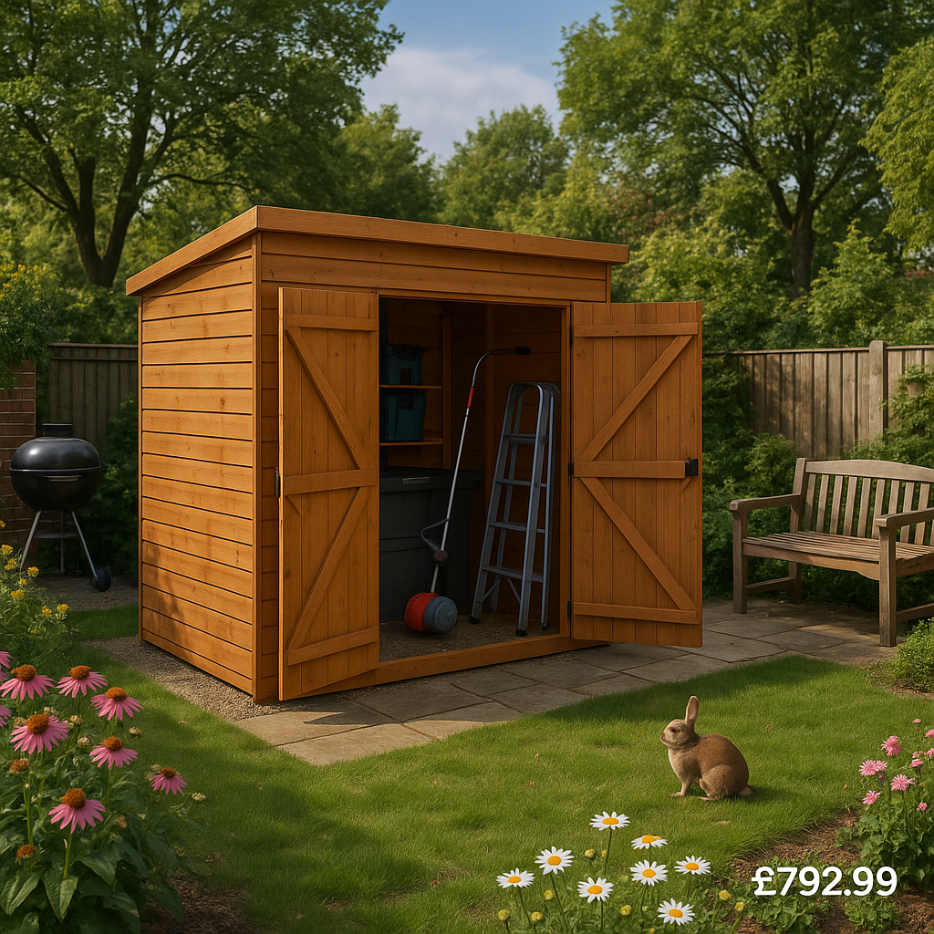 9'x6' Tiger Shiplap Windowless Pent Double Door Shed - Wooden Shiplap Sheds - 0% Finance - Buy Now Pay Later - Tiger Sheds
