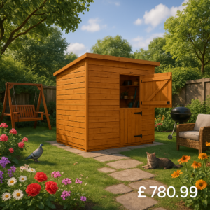 9'x6' Tiger Shiplap Windowless Pent Stable Door - Wooden Shiplap Sheds - 0% Finance - Buy Now Pay Later - Tiger Sheds