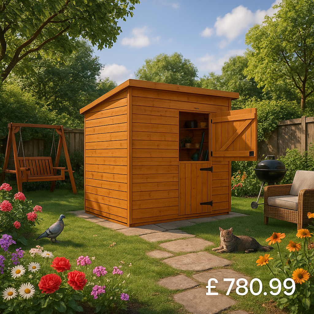 9'x6' Tiger Shiplap Windowless Pent Stable Door - Wooden Shiplap Sheds - 0% Finance - Buy Now Pay Later - Tiger Sheds