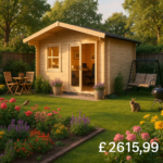 Garden Office - 10'x10' The Caspian 28mm Log Cabin - 0% Finance - Buy Now Pay Later - Tiger Sheds