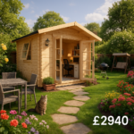 Garden Office - 10'x12' The Panthera 28mm Log Cabin - 0% Finance - Buy Now Pay Later - Tiger Sheds
