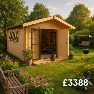 Garden Office - 12'x10' Rayner Log Cabin - Workshop Log Cabins - 0% Finance - Buy Now Pay Later - Tiger Sheds