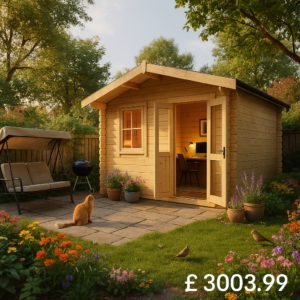 Garden Office - 12'x10' The Caspian 28mm Log Cabin - 0% Finance - Buy Now Pay Later - Tiger Sheds
