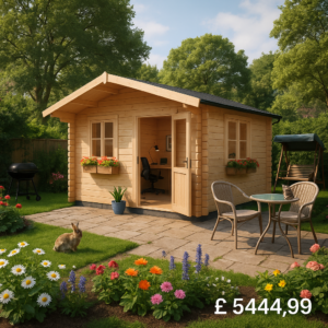 Garden Office - 12'x18' The Zeta 44mm Log Cabin - 0% Finance - Buy Now Pay Later - Tiger Sheds