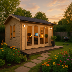 Garden Office - 14'x10' The Balinese 44mm Log Cabin - 0% Finance - Buy Now Pay Later - Tiger Sheds