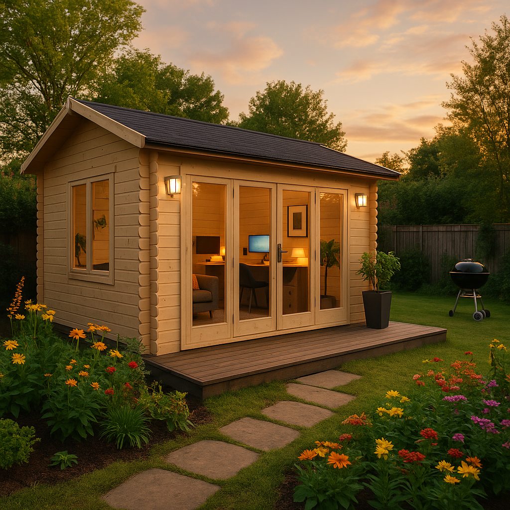 Garden Office - 14'x10' The Balinese 44mm Log Cabin - 0% Finance - Buy Now Pay Later - Tiger Sheds