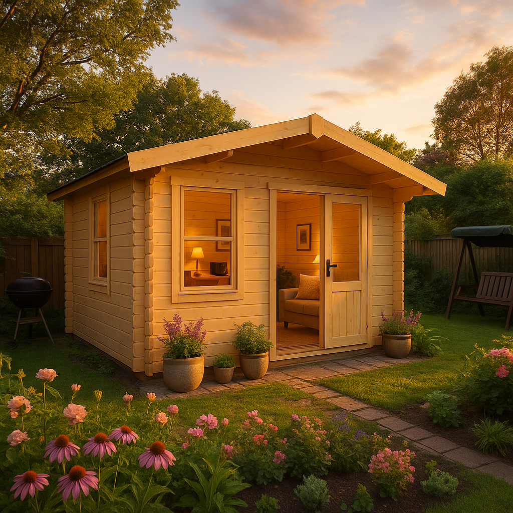 Garden Office - 14'x12' The Caspian 28mm Log Cabin - 0% Finance - Buy Now Pay Later - Tiger Sheds