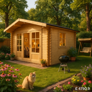 Garden Office - 14'x14' The Siberian 44mm Log Cabin - 0% Finance - Buy Now Pay Later - Tiger Sheds