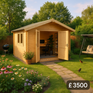 Garden Office - 14'x8' Rayner Log Cabin - Workshop Log Cabins - 0% Finance - Buy Now Pay Later - Tiger Sheds