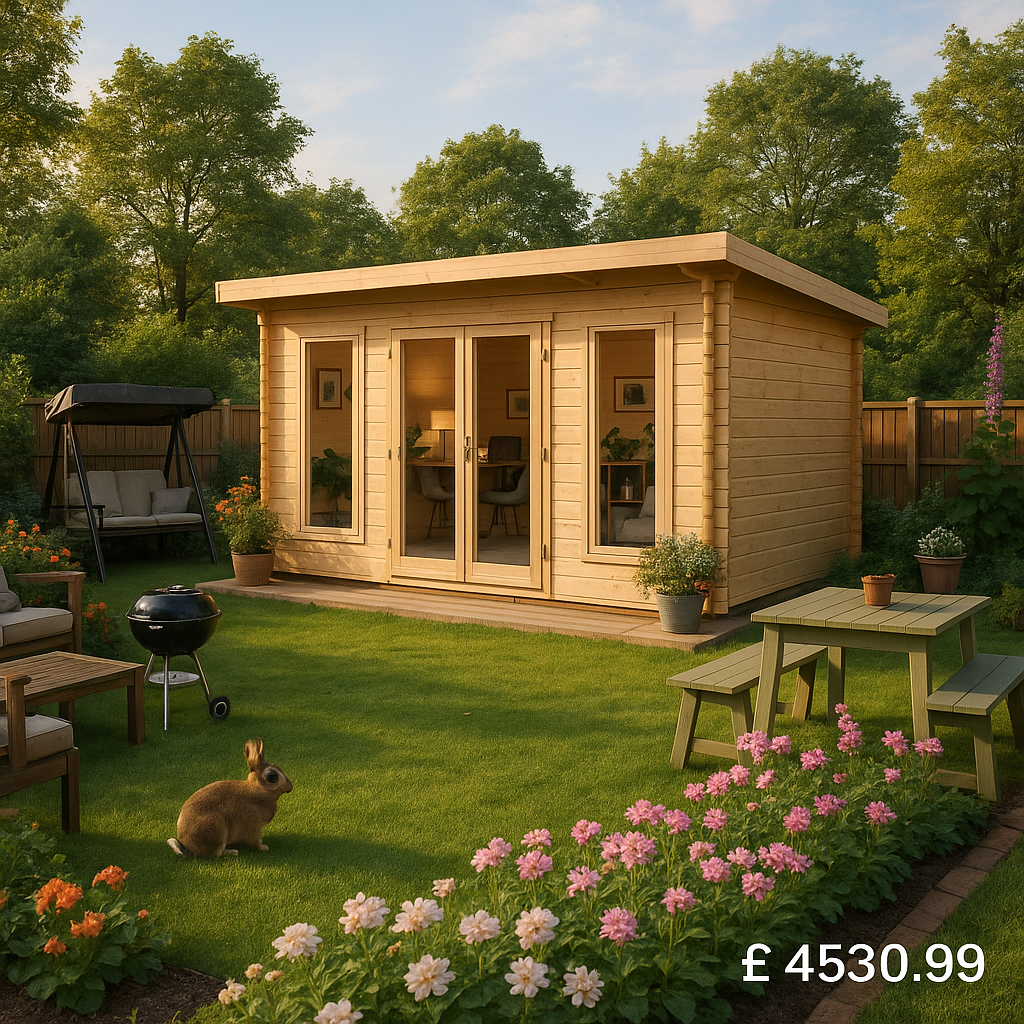 Garden Office - 16'x10' The Procas 44mm Log Cabin - 0% Finance - Buy Now Pay Later - Tiger Sheds