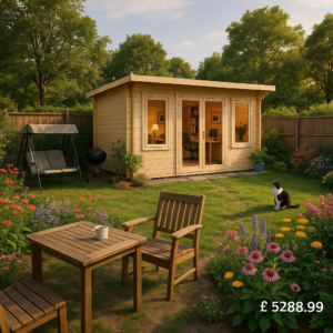 Garden Office - 16'x14' The Procas 44mm Log Cabin - 0% Finance - Buy Now Pay Later - Tiger Sheds