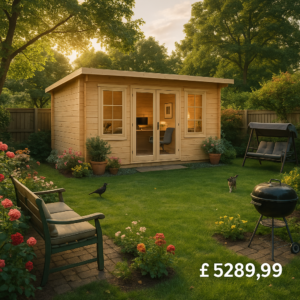 Garden Office - 20'x10' The Procas 44mm Log Cabin - 0% Finance - Buy Now Pay Later - Tiger Sheds