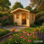 Garden Office - 8'x8' The Caspian 28mm Log Cabin - 0% Finance - Buy Now Pay Later - Tiger Sheds