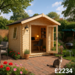 Garden Office - 8'x8' The Panthera 28mm Log Cabin - 0% Finance - Buy Now Pay Later - Tiger Sheds