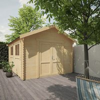 Garden Office & Garden Gym Room - 10'x10' The Javan 28mm Log Cabin - 0% Finance - Buy Now Pay Later - Tiger Sheds