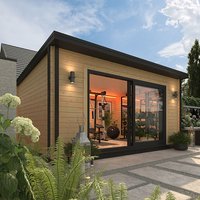 14'x14' Obsidian Insulated Log Cabin - 70mm Insulated Log Cabins - 0% Finance - Buy Now Pay Later - Tiger Sheds