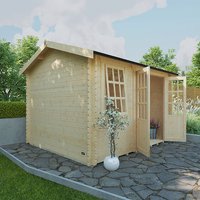 Garden Office - 14'x12' The Persian 28mm Log Cabin - 0% Finance - Buy Now Pay Later - Tiger Sheds
